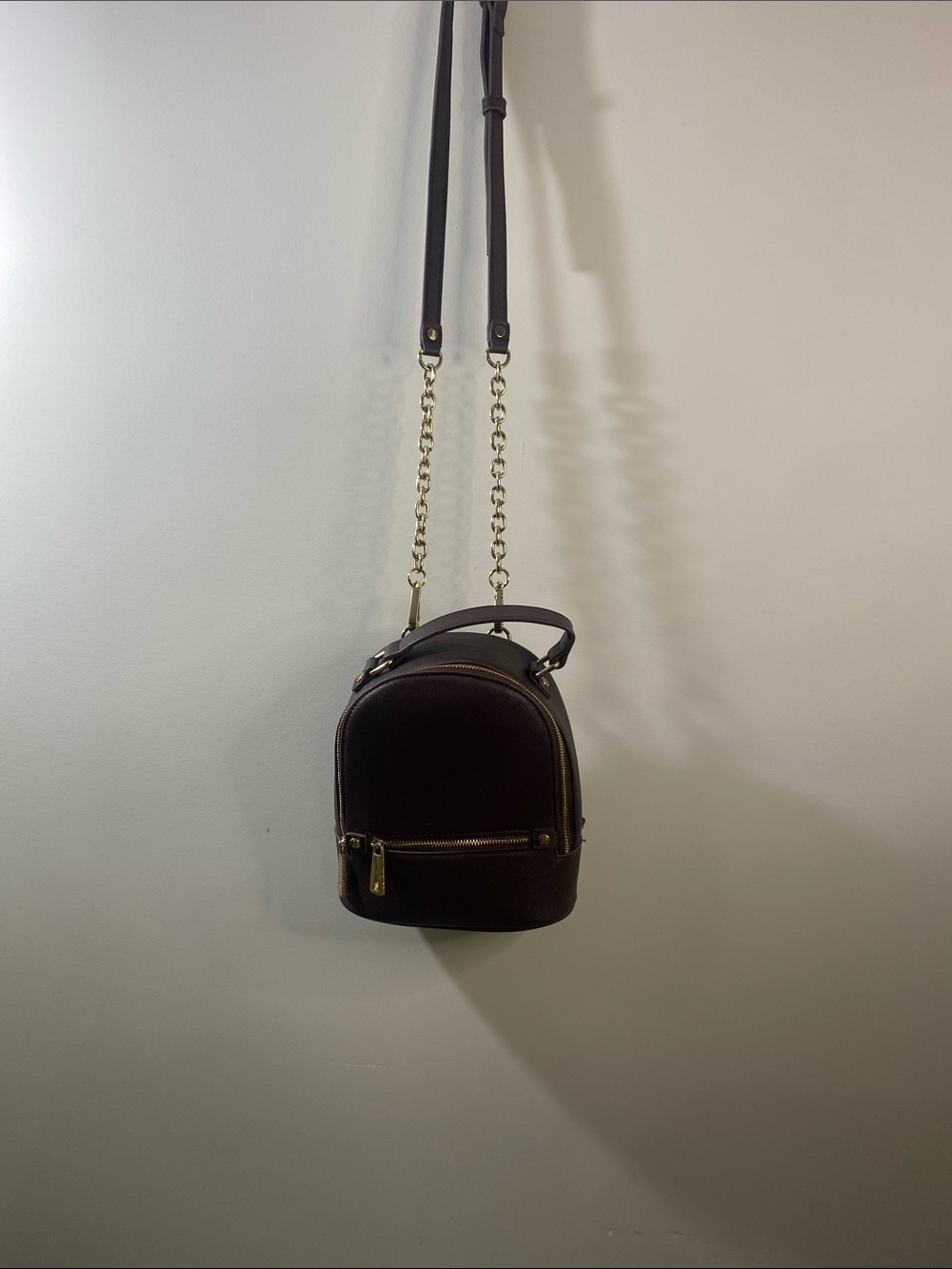Laundry- Shelter Segal Mini Crossbody Backpack - Brown with Gold Hardware